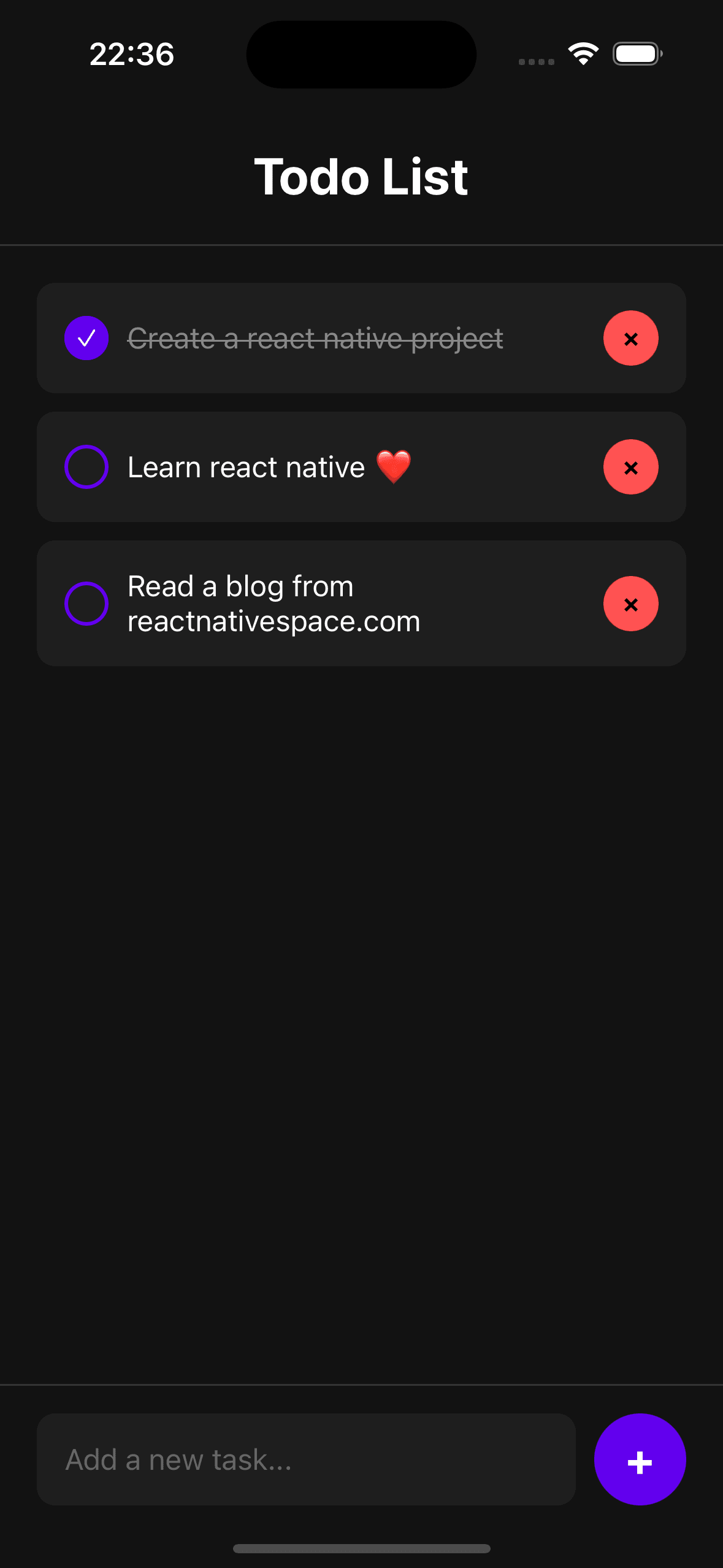 React Native Todo Application With AsyncStorage UI