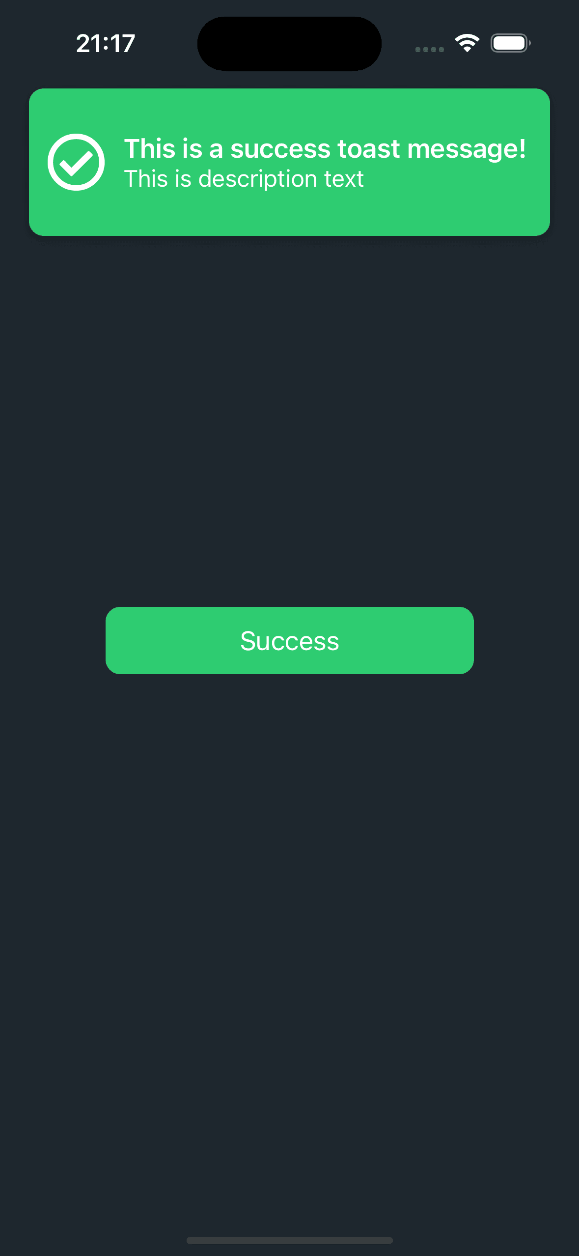 Toast Message Success